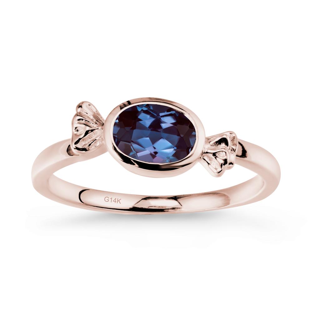 East-West Halloween Alexandrite Ring - LUO Jewelry #metal_14k rose gold
