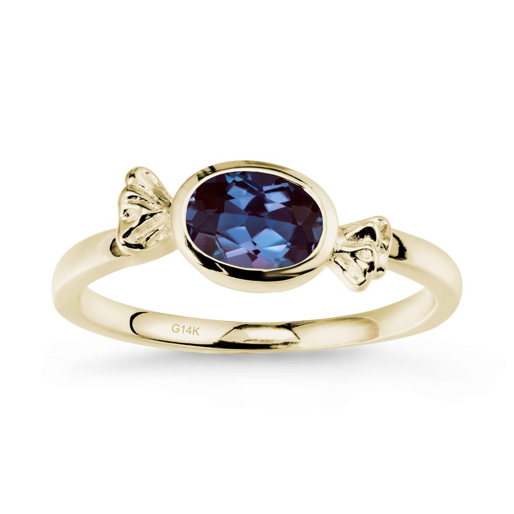 East-West Halloween Alexandrite Ring - LUO Jewelry #metal_14k yellow gold