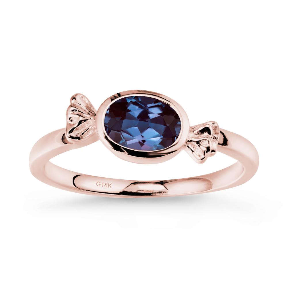 East-West Halloween Alexandrite Ring - LUO Jewelry #metal_18k rose gold