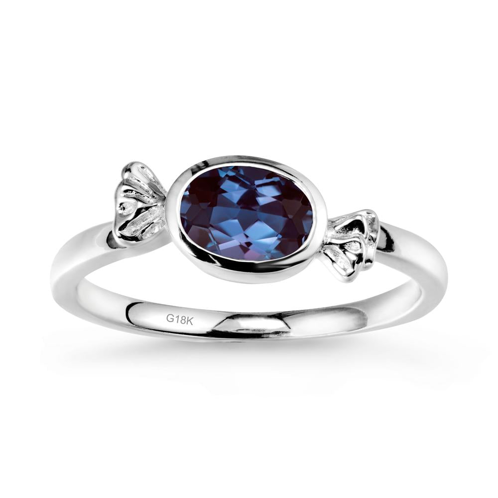 East-West Halloween Alexandrite Ring - LUO Jewelry #metal_18k white gold