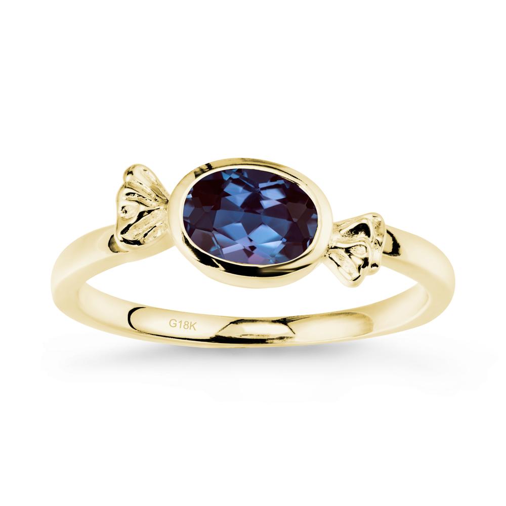 East-West Halloween Alexandrite Ring - LUO Jewelry #metal_18k yellow gold