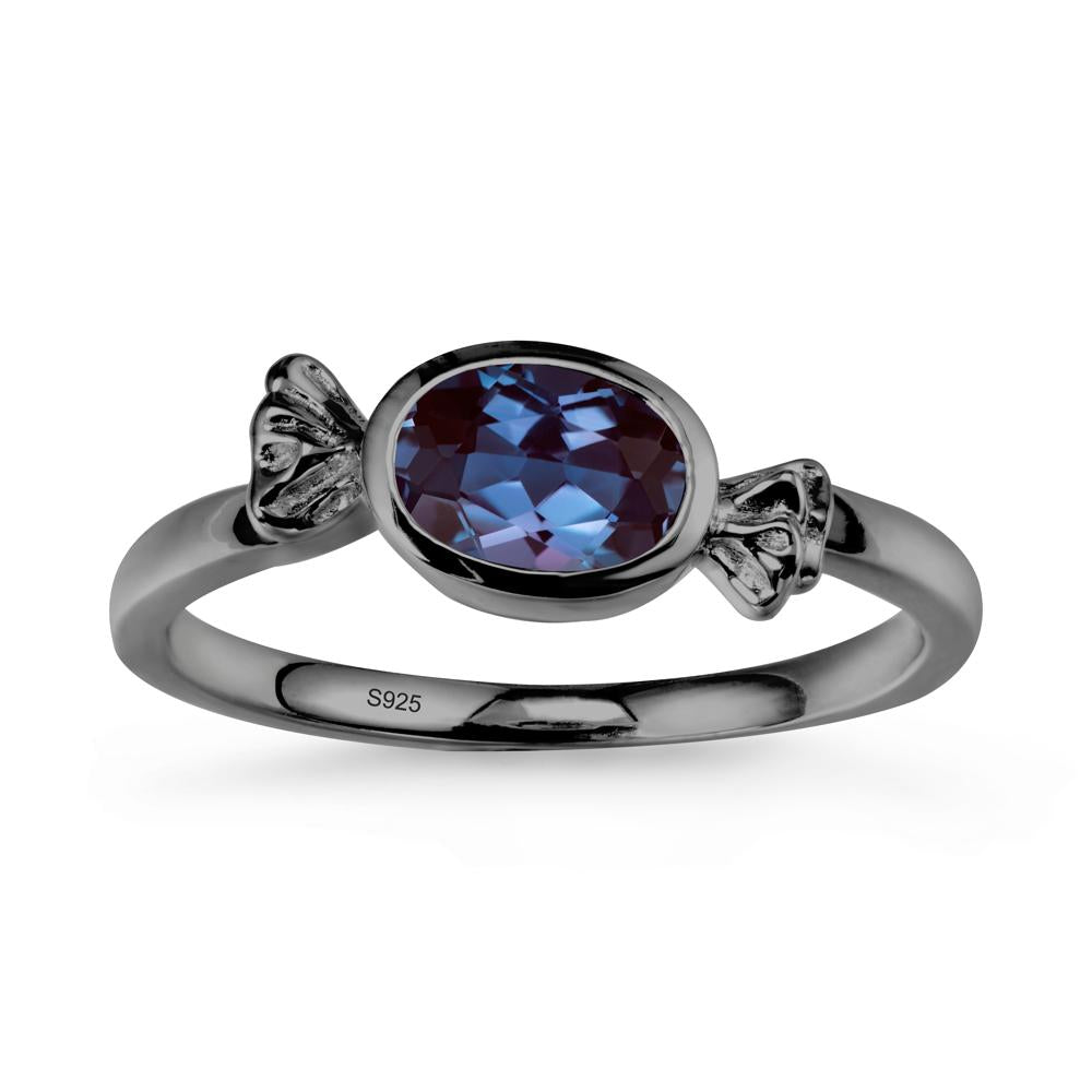 East-West Halloween Alexandrite Ring - LUO Jewelry #metal_black finish sterling silver