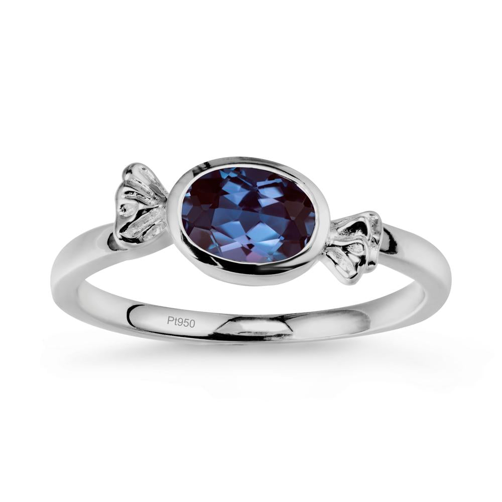 East-West Halloween Alexandrite Ring - LUO Jewelry #metal_platinum