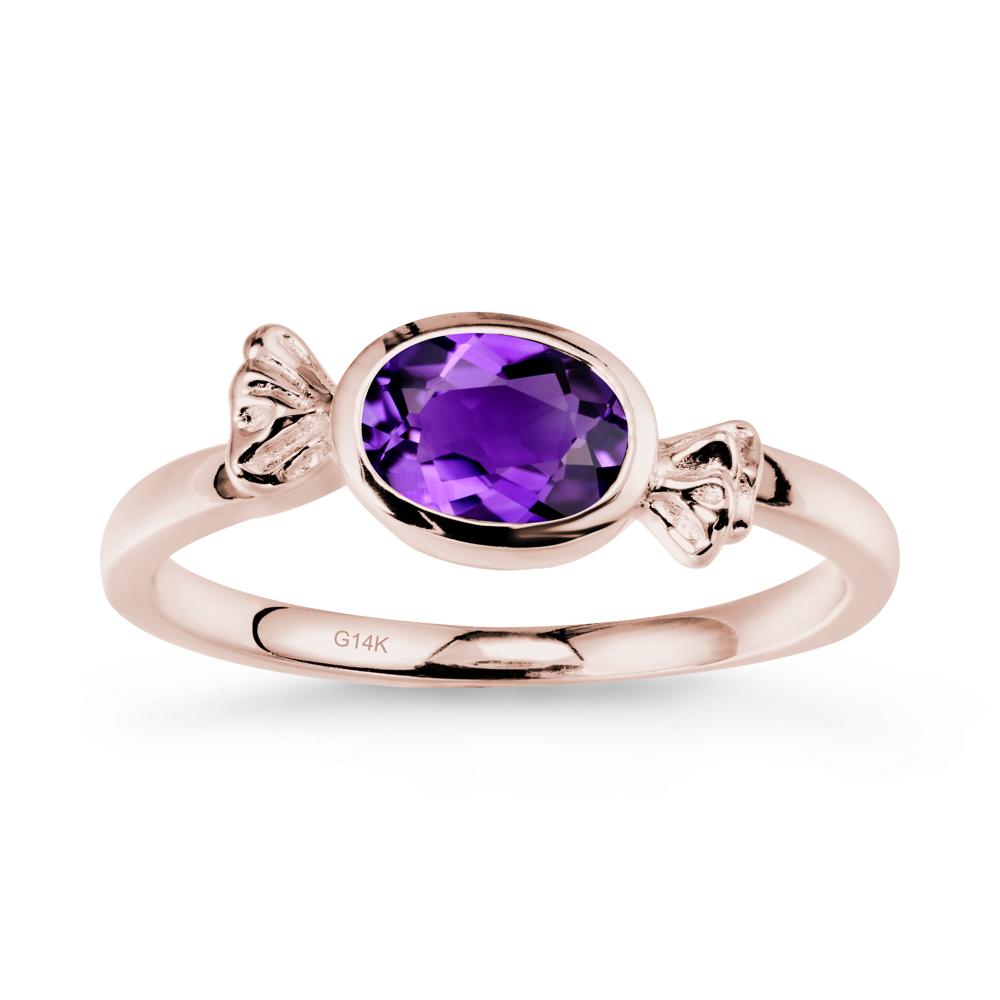 Candy Inspired Solitaire Amethyst Ring - LUO Jewelry #metal_14k rose gold