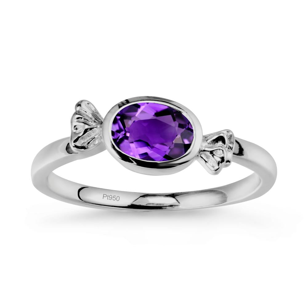 Candy Inspired Solitaire Amethyst Ring - LUO Jewelry #metal_platinum