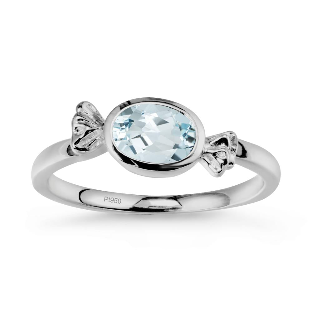 Oval Solitaire Aquamarine Halloween Ring - LUO Jewelry #metal_platinum