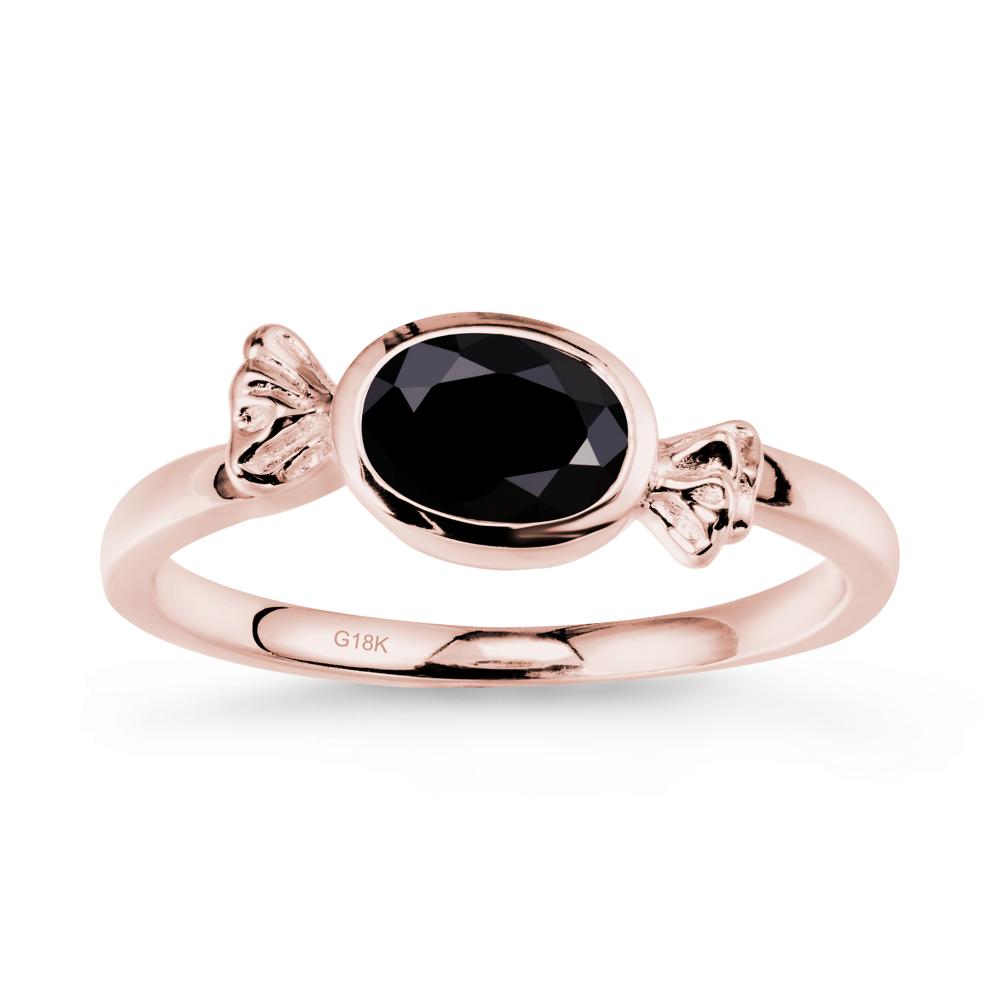 Candy Inspired Solitaire Black Spinel Ring - LUO Jewelry #metal_18k rose gold
