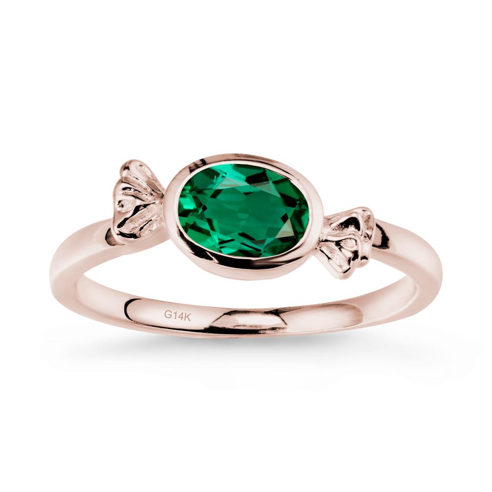 Candy Inspired Solitaire Emerald Ring - LUO Jewelry #metal_14k rose gold
