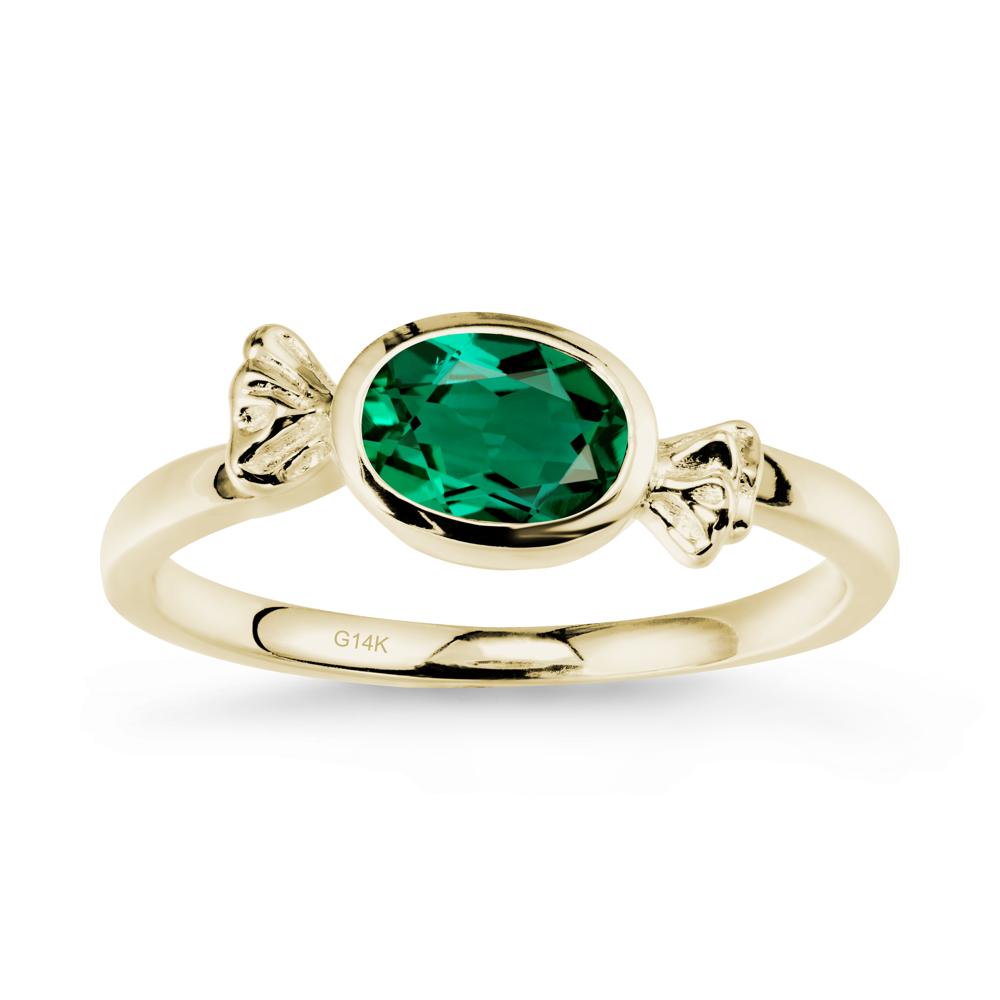 Candy Inspired Solitaire Emerald Ring - LUO Jewelry #metal_14k yellow gold