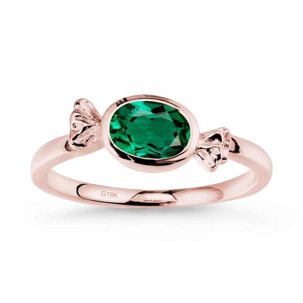Candy Inspired Solitaire Emerald Ring - LUO Jewelry #metal_18k rose gold