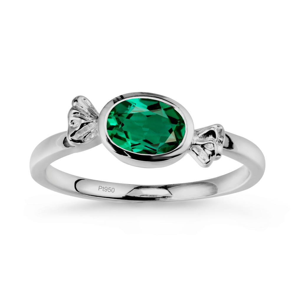 Candy Inspired Solitaire Emerald Ring - LUO Jewelry #metal_platinum