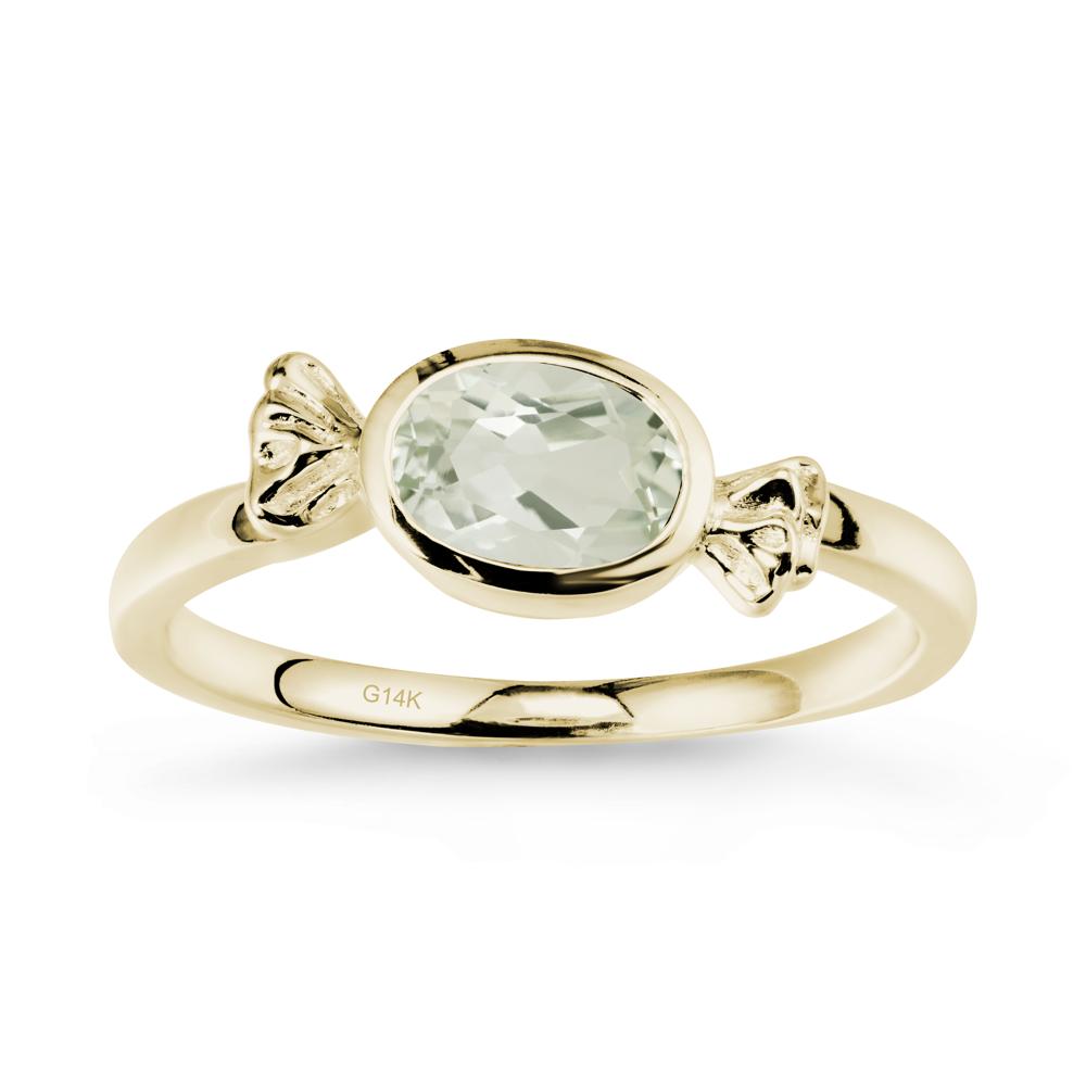 East-West Halloween Green Amethyst Ring - LUO Jewelry #metal_14k yellow gold