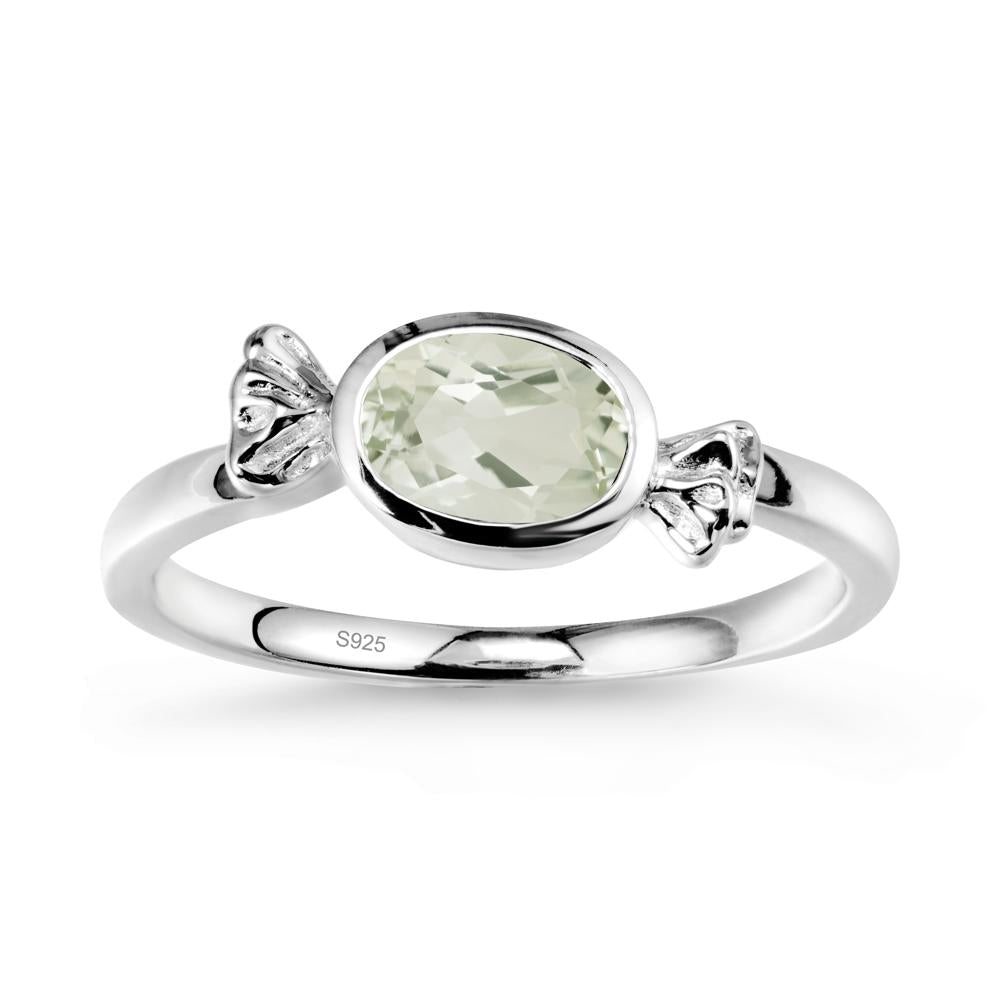 East-West Halloween Green Amethyst Ring - LUO Jewelry #metal_sterling silver