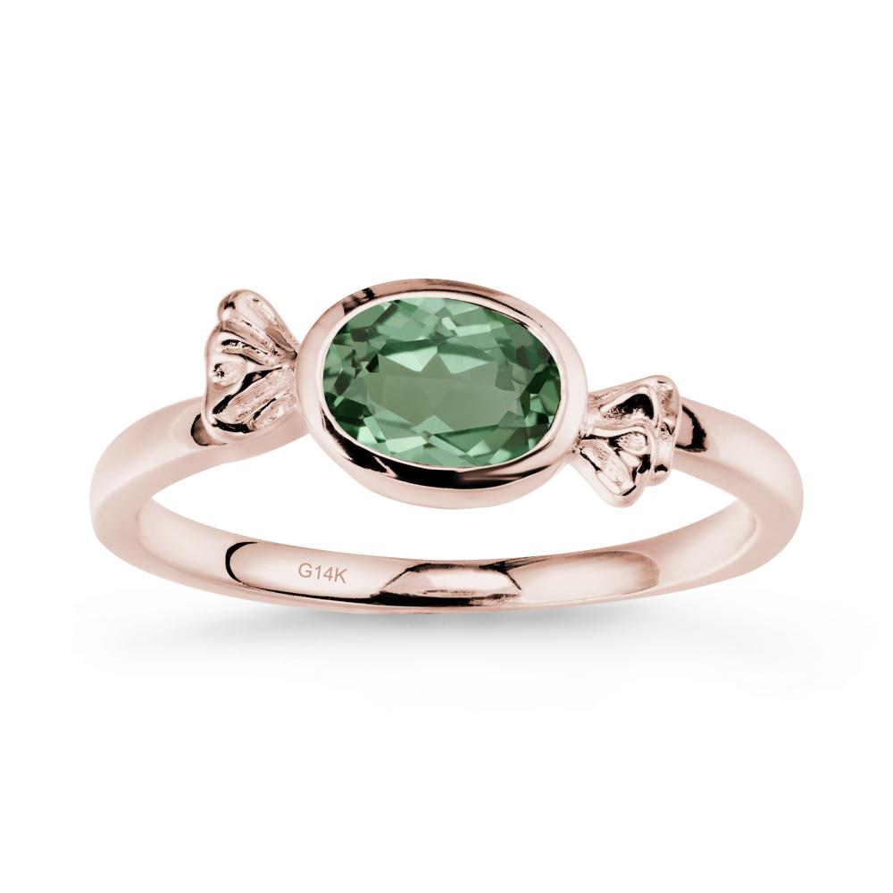 Candy Inspired Solitaire Green Sapphire Ring - LUO Jewelry #metal_14k rose gold