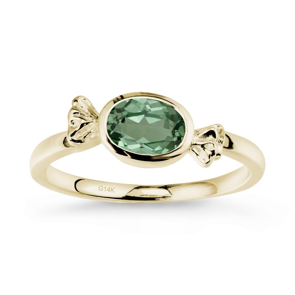 Candy Inspired Solitaire Green Sapphire Ring - LUO Jewelry #metal_14k yellow gold