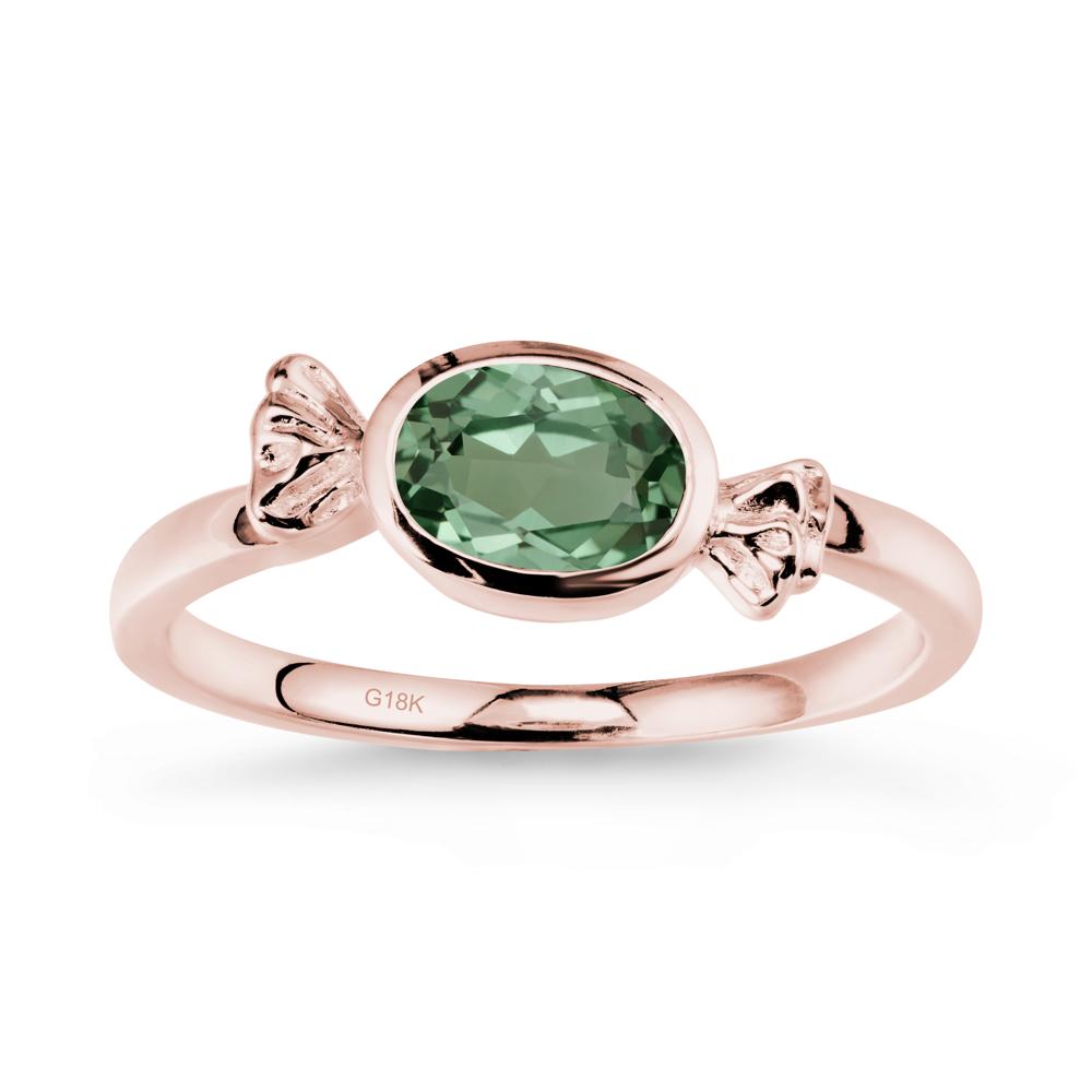 Candy Inspired Solitaire Green Sapphire Ring - LUO Jewelry #metal_18k rose gold