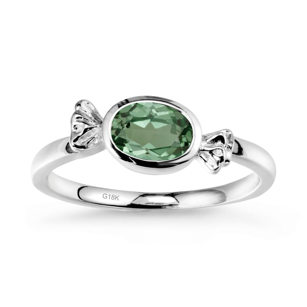 Candy Inspired Solitaire Green Sapphire Ring - LUO Jewelry #metal_18k white gold