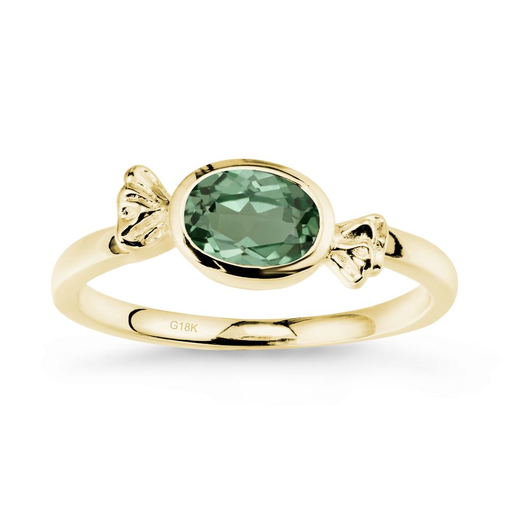 Candy Inspired Solitaire Green Sapphire Ring - LUO Jewelry #metal_18k yellow gold