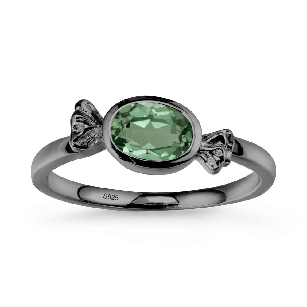 Candy Inspired Solitaire Green Sapphire Ring - LUO Jewelry #metal_black finish sterling silver