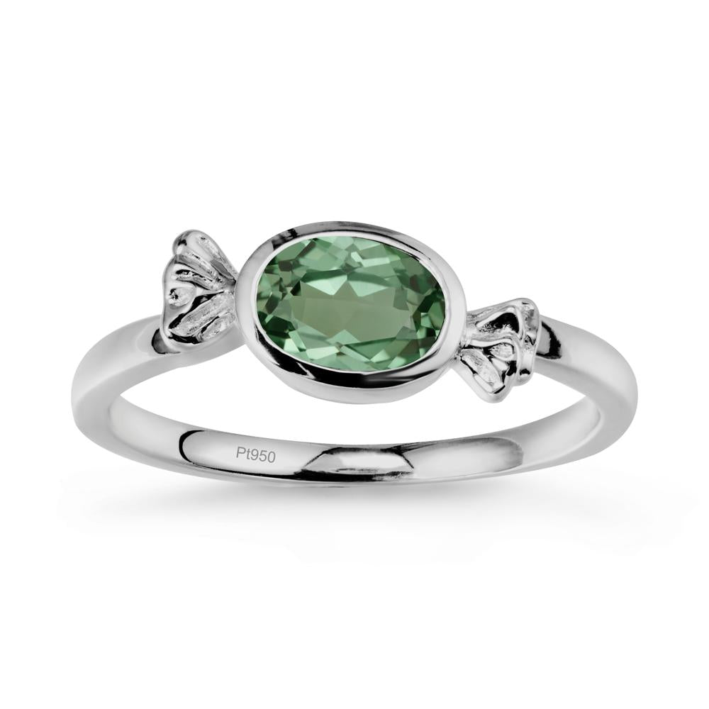 Candy Inspired Solitaire Green Sapphire Ring - LUO Jewelry #metal_platinum