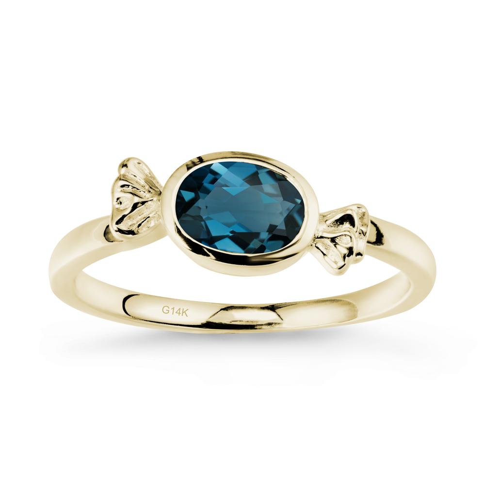East-West Halloween London Blue Topaz Ring - LUO Jewelry #metal_14k yellow gold