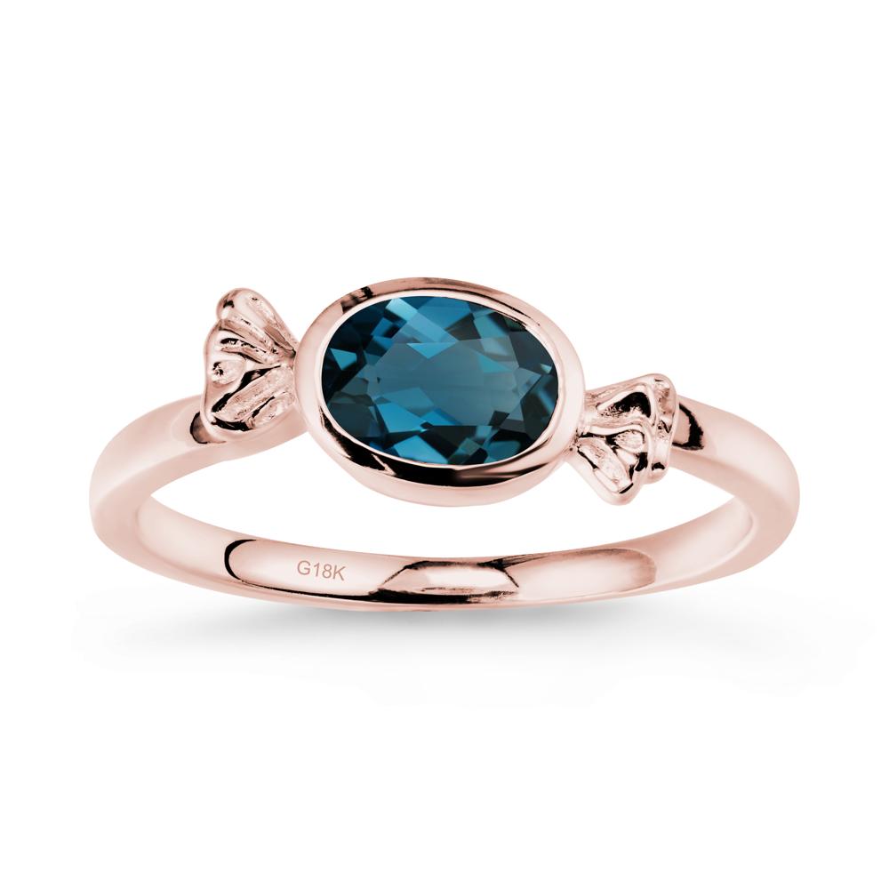 East-West Halloween London Blue Topaz Ring - LUO Jewelry #metal_18k rose gold