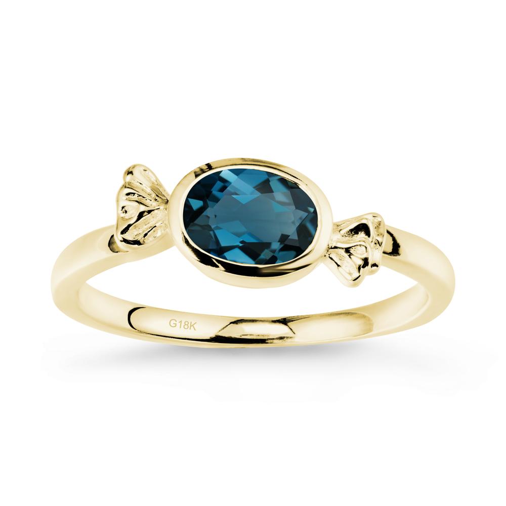 East-West Halloween London Blue Topaz Ring - LUO Jewelry #metal_18k yellow gold