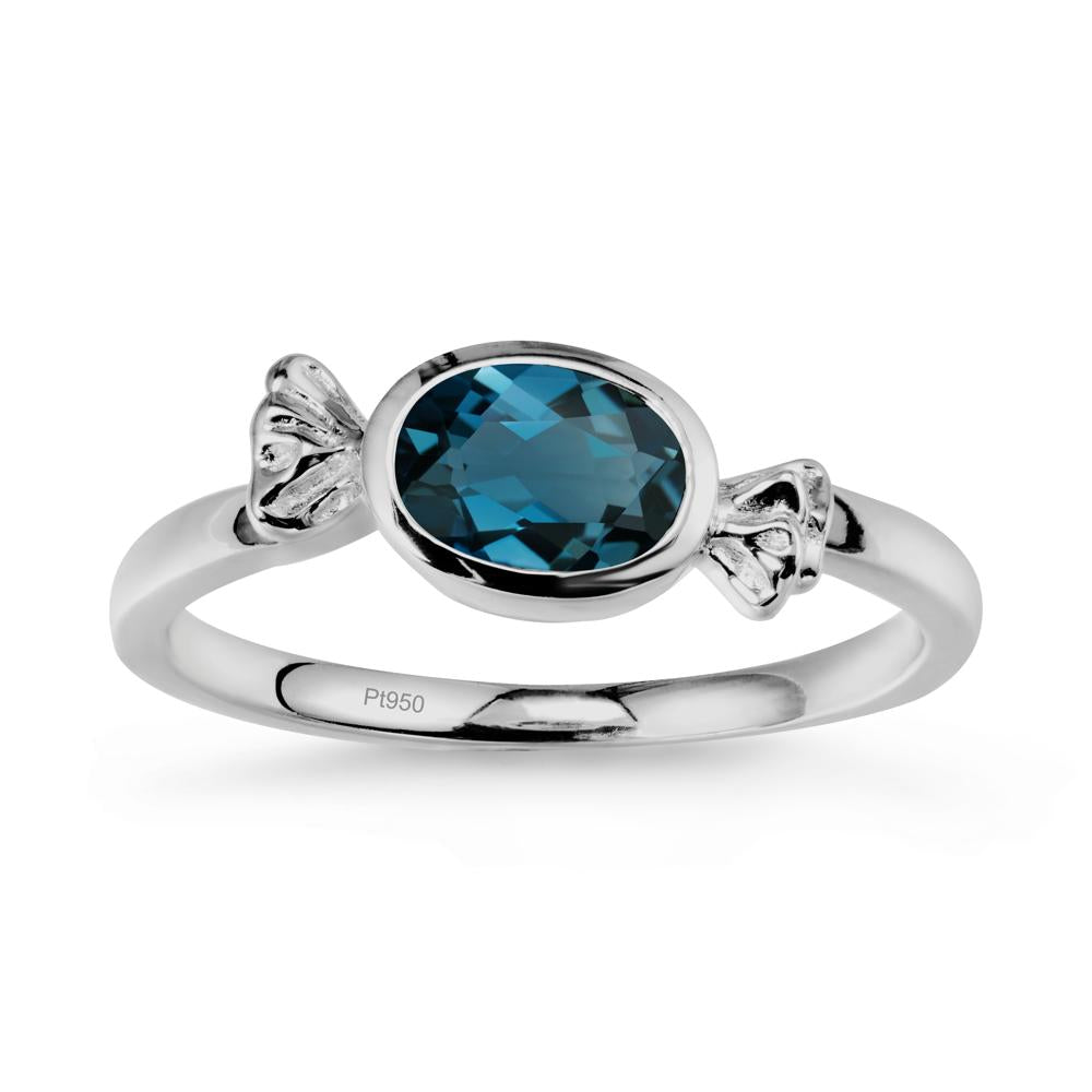 East-West Halloween London Blue Topaz Ring - LUO Jewelry #metal_platinum
