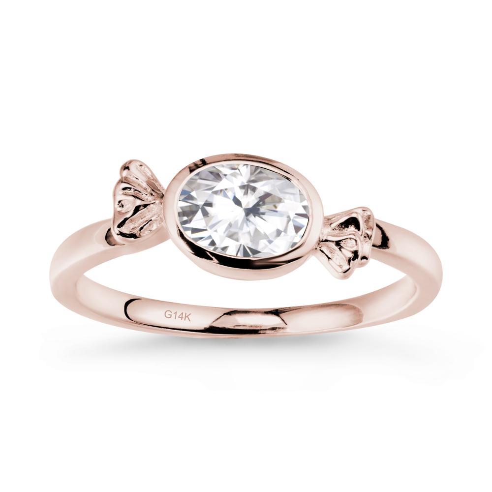 Candy Inspired Solitaire Moissanite Ring - LUO Jewelry #metal_14k rose gold