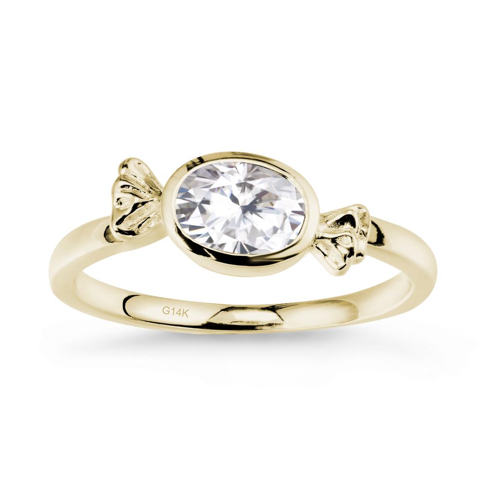 Candy Inspired Solitaire Moissanite Ring - LUO Jewelry #metal_14k yellow gold