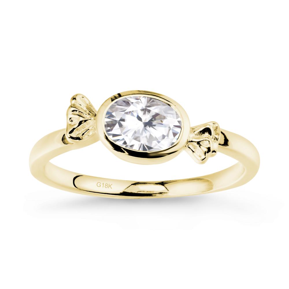 Candy Inspired Solitaire Moissanite Ring - LUO Jewelry #metal_18k yellow gold