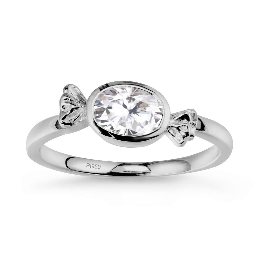 Candy Inspired Solitaire Moissanite Ring - LUO Jewelry #metal_platinum