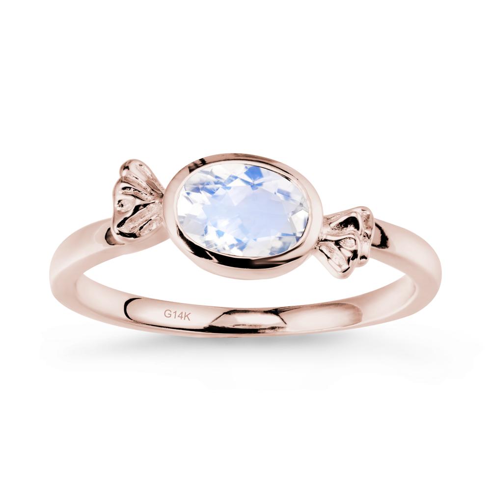 Oval Solitaire Moonstone Halloween Ring - LUO Jewelry #metal_14k rose gold
