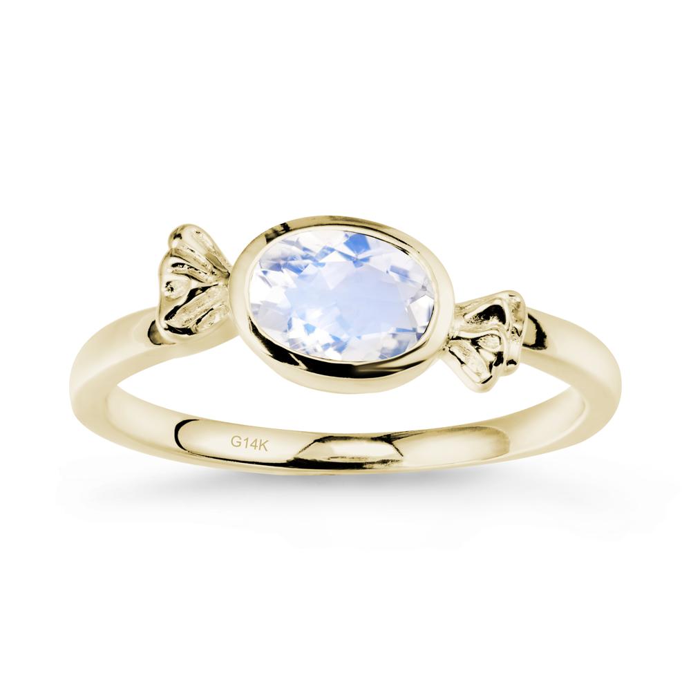 Oval Solitaire Moonstone Halloween Ring - LUO Jewelry #metal_14k yellow gold