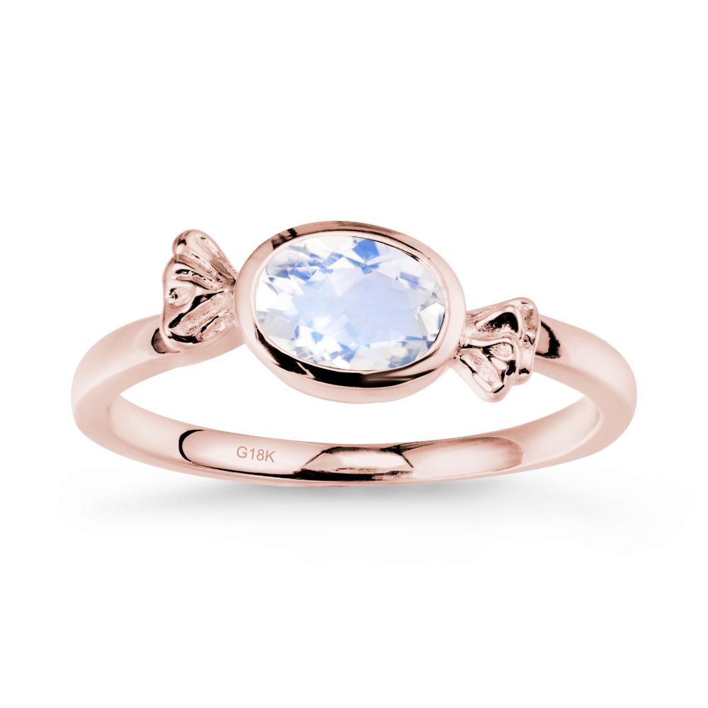 Oval Solitaire Moonstone Halloween Ring - LUO Jewelry #metal_18k rose gold