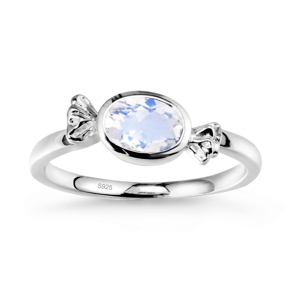 Oval Solitaire Moonstone Halloween Ring - LUO Jewelry #metal_sterling silver