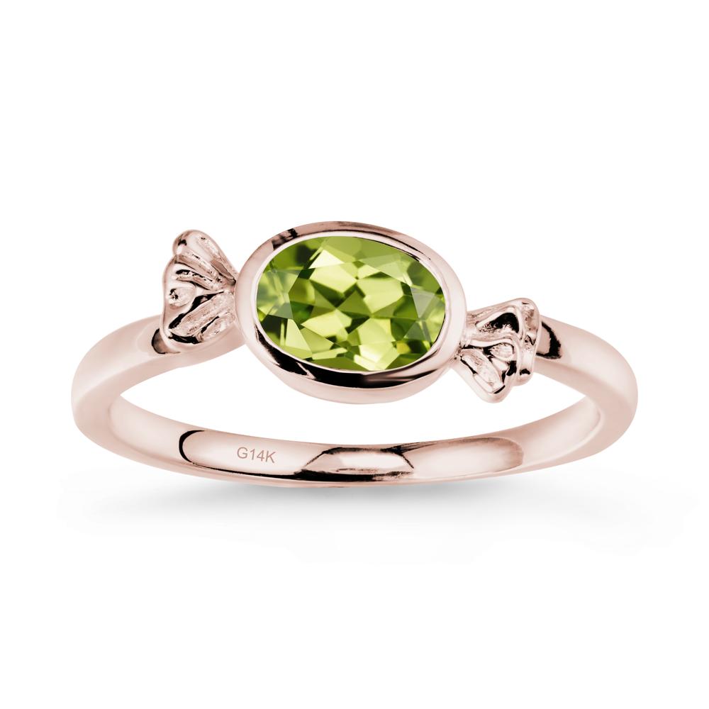 Candy Inspired Solitaire Peridot Ring - LUO Jewelry #metal_14k rose gold