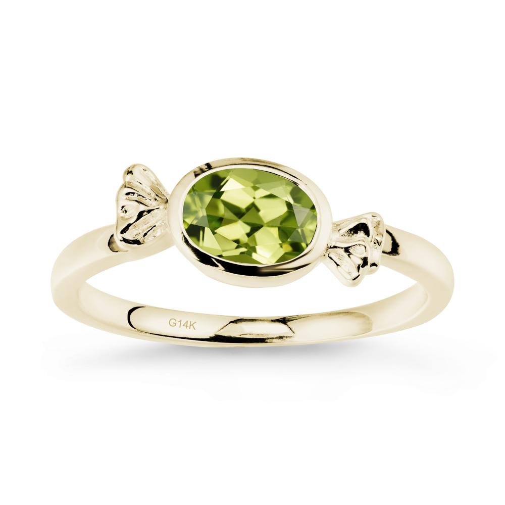 Candy Inspired Solitaire Peridot Ring - LUO Jewelry #metal_14k yellow gold