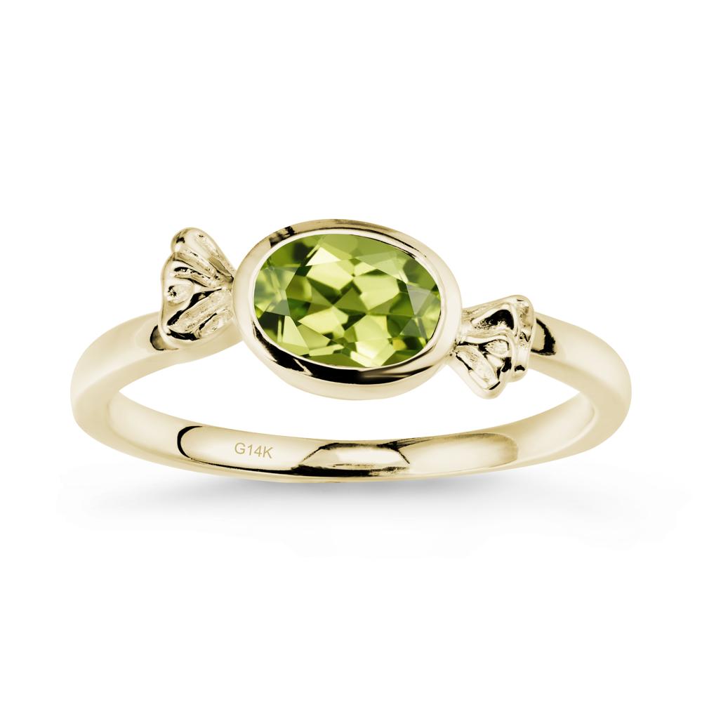 Candy Inspired Solitaire Peridot Ring - LUO Jewelry #metal_14k yellow gold