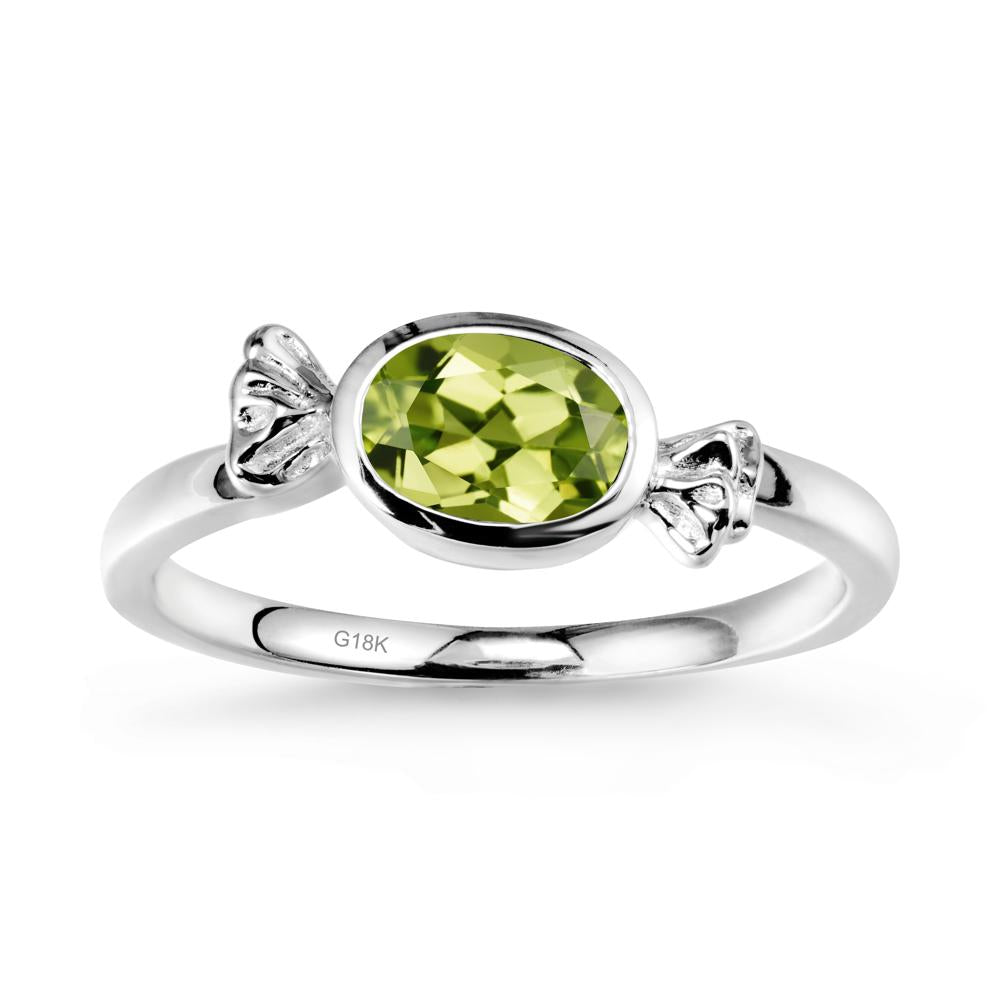Candy Inspired Solitaire Peridot Ring - LUO Jewelry #metal_18k white gold