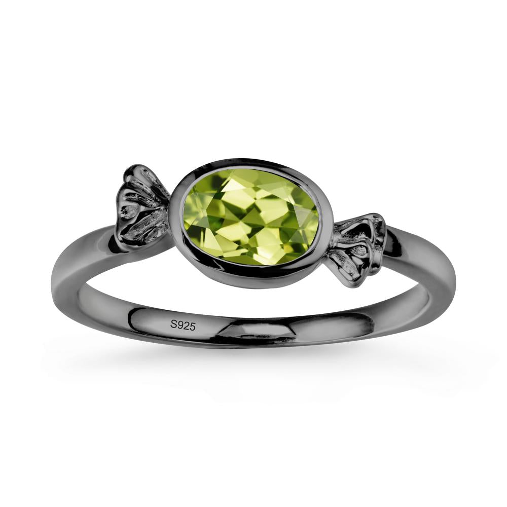 Candy Inspired Solitaire Peridot Ring - LUO Jewelry #metal_black finish sterling silver