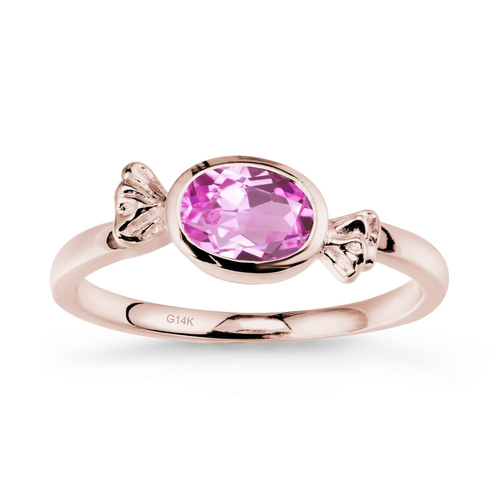 East-West Halloween Pink Sapphire Ring - LUO Jewelry #metal_14k rose gold