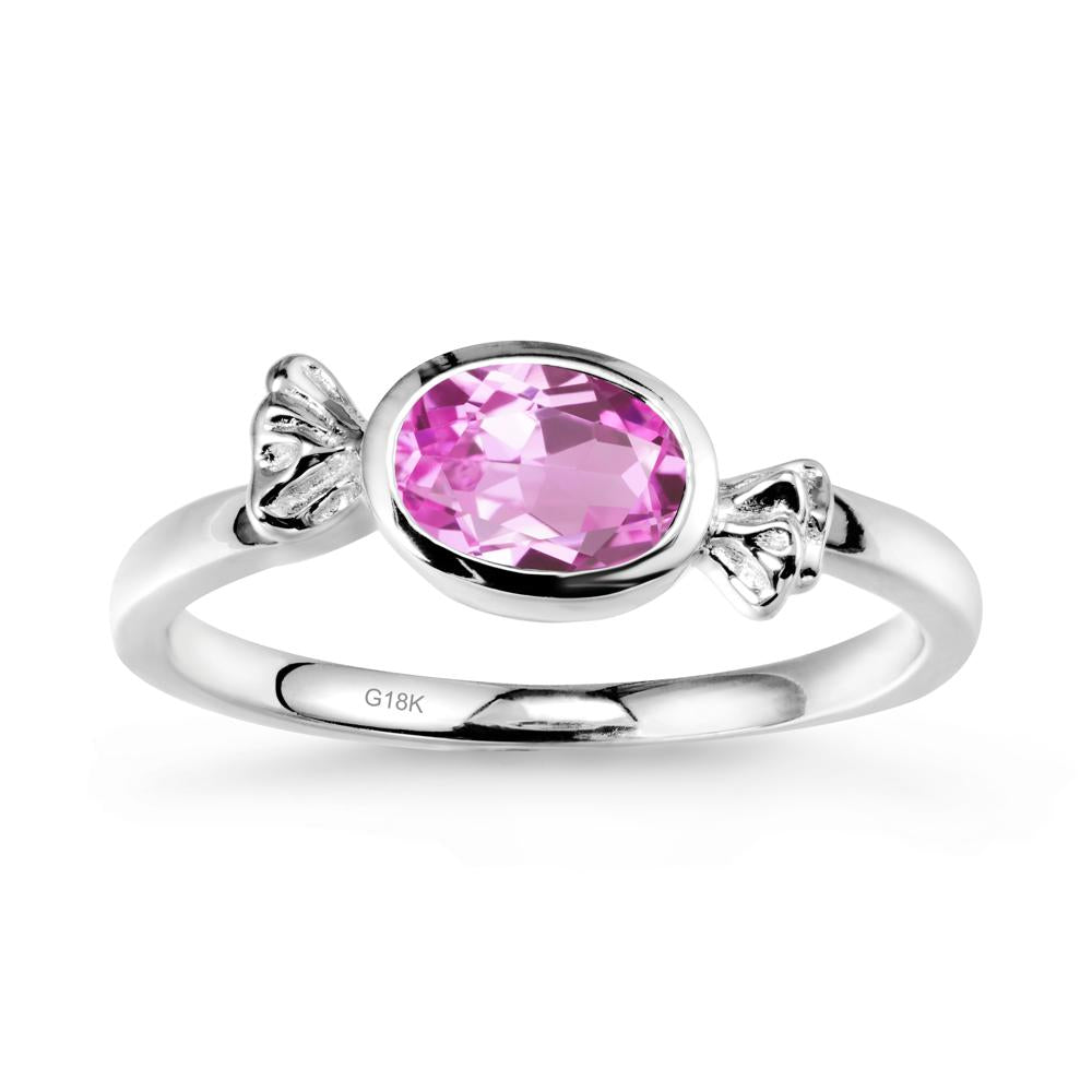 East-West Halloween Pink Sapphire Ring - LUO Jewelry #metal_18k white gold