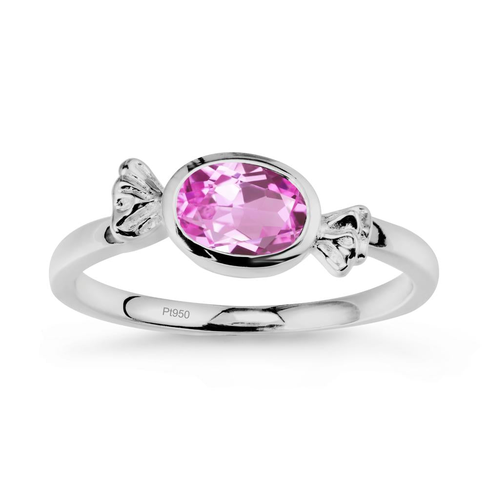 East-West Halloween Pink Sapphire Ring - LUO Jewelry #metal_platinum