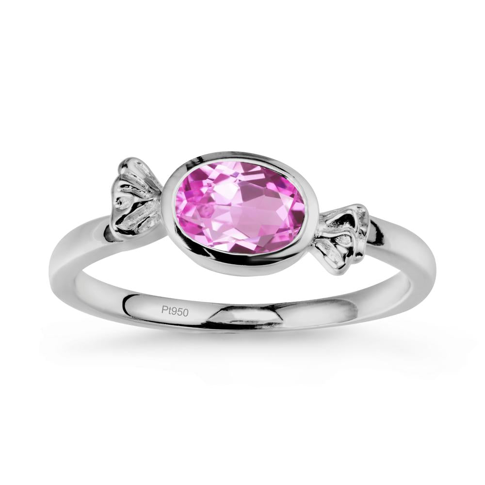 East-West Halloween Pink Sapphire Ring - LUO Jewelry #metal_platinum