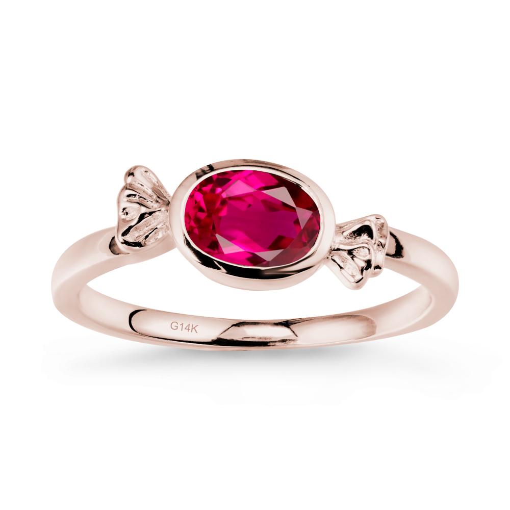 Candy Inspired Solitaire Ruby Ring - LUO Jewelry #metal_14k rose gold