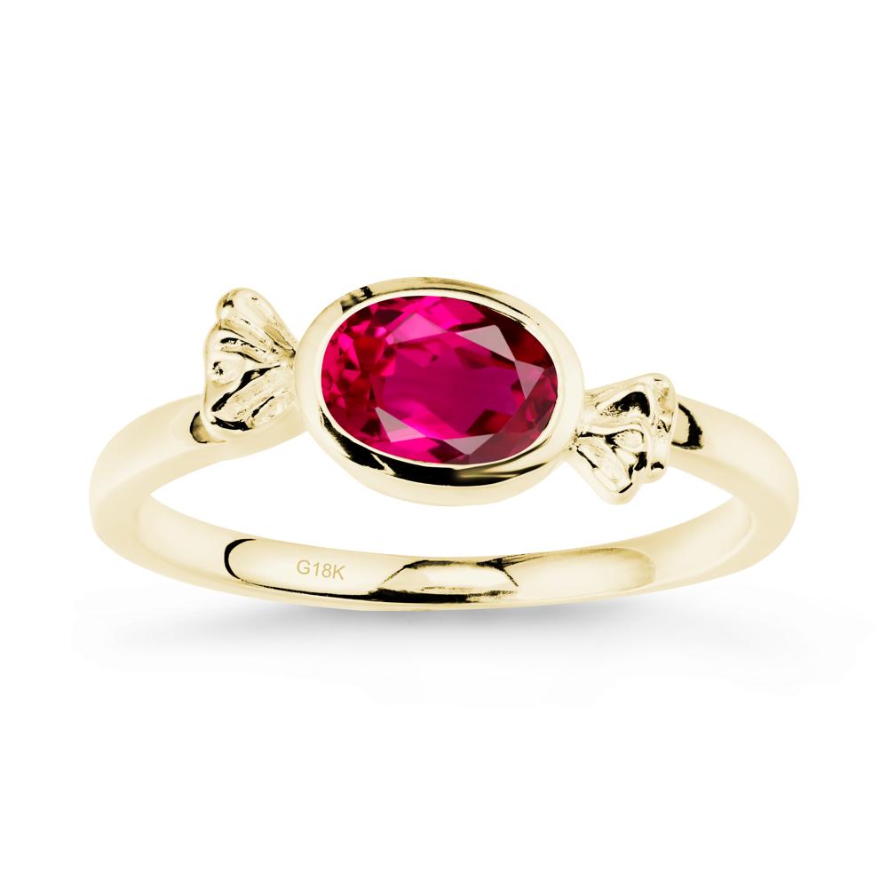 Candy Inspired Solitaire Ruby Ring - LUO Jewelry #metal_18k yellow gold
