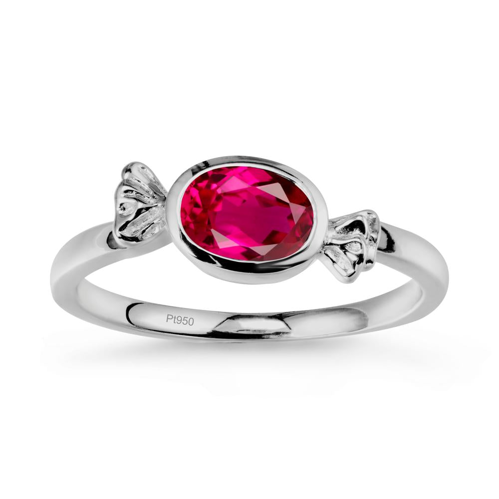Candy Inspired Solitaire Ruby Ring - LUO Jewelry #metal_platinum