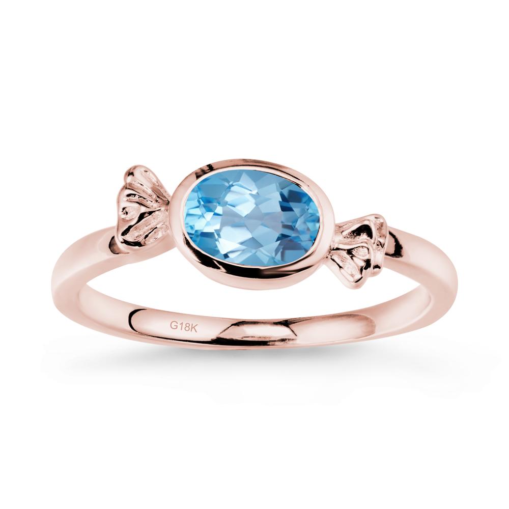 Candy Inspired Solitaire Swiss Blue Topaz Ring - LUO Jewelry #metal_18k rose gold