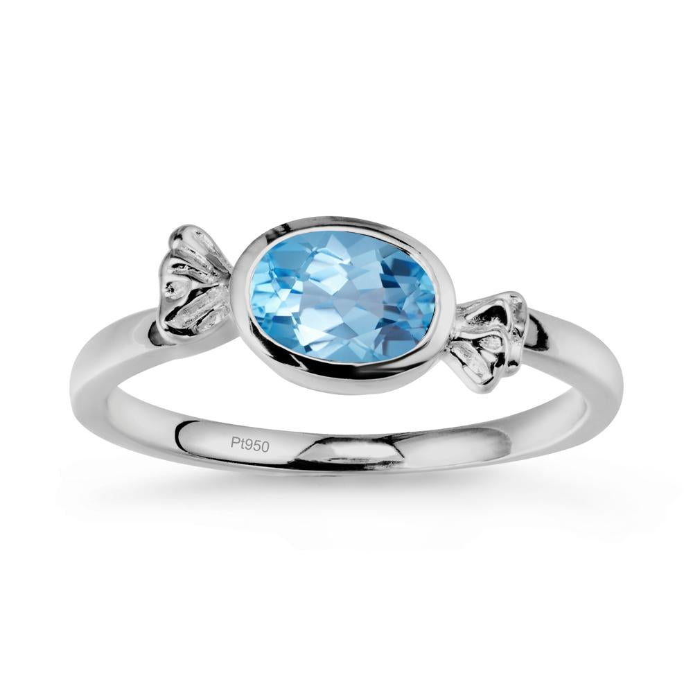 Candy Inspired Solitaire Swiss Blue Topaz Ring - LUO Jewelry #metal_platinum